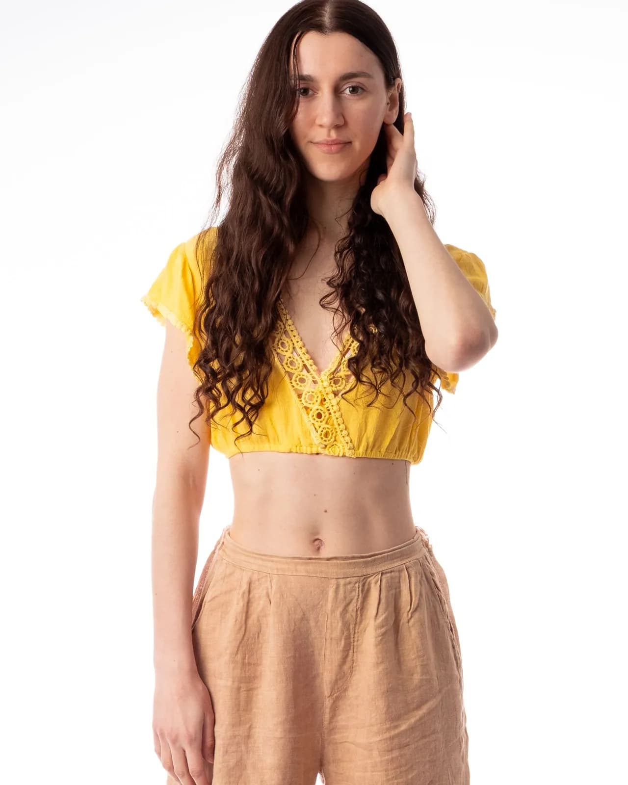 Cropped Laise Amarelo, cor amarelo
